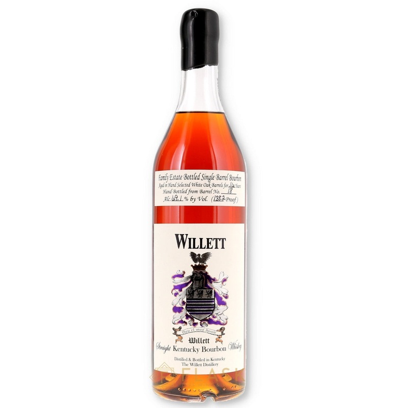 Willett Family Estate Single Barrel Bourbon 16 Year #18 / Cognac Bottle Black Wax Pacific Edge 138.2 Proof