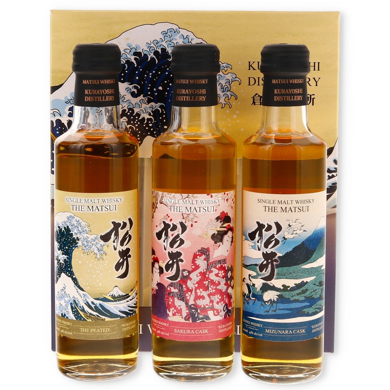 Kurayoshi Distillery Matsui Whisky Collection Mizanura Sakura & Peated gift set