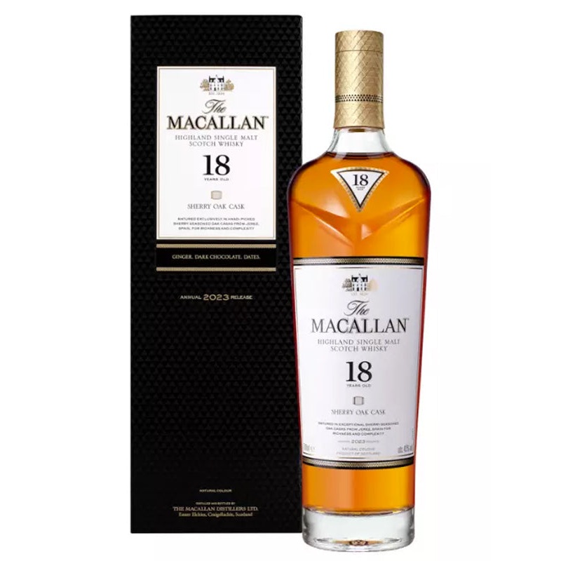 The Macallan 18 Year Old Sherry Oak Scotch Whisky 2024