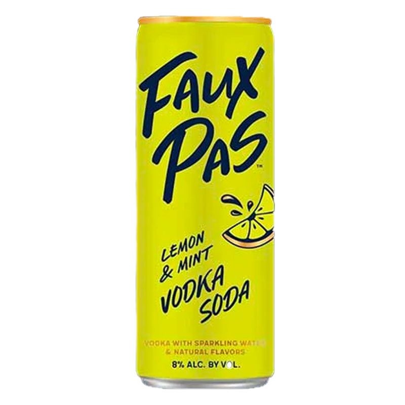 Faux Pas Lemon and Mint Vodka Soda