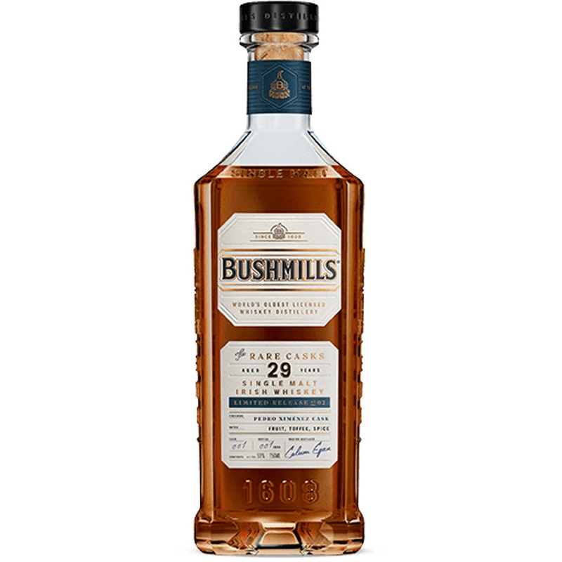 Bushmills The Rare Casks 29 Year Old Pedro Ximenex Cask Finish Irish Whiskey Limited Release No. 2