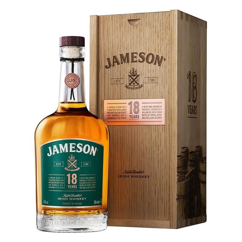 Jameson 18 Year Old Irish Whiskey Wooden Box