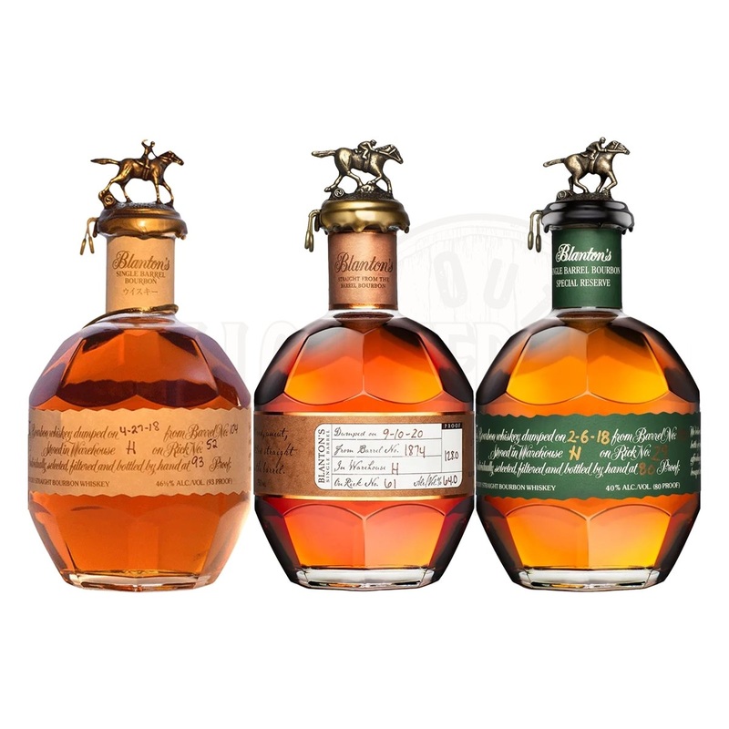 Blanton’s Red Label, Straight From The Barrel & Green Label Bundle