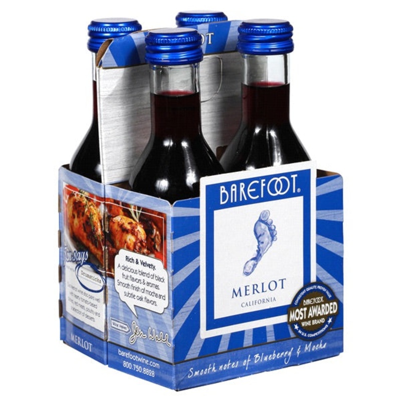Barefoot Merlot 4 Pack (187mL)