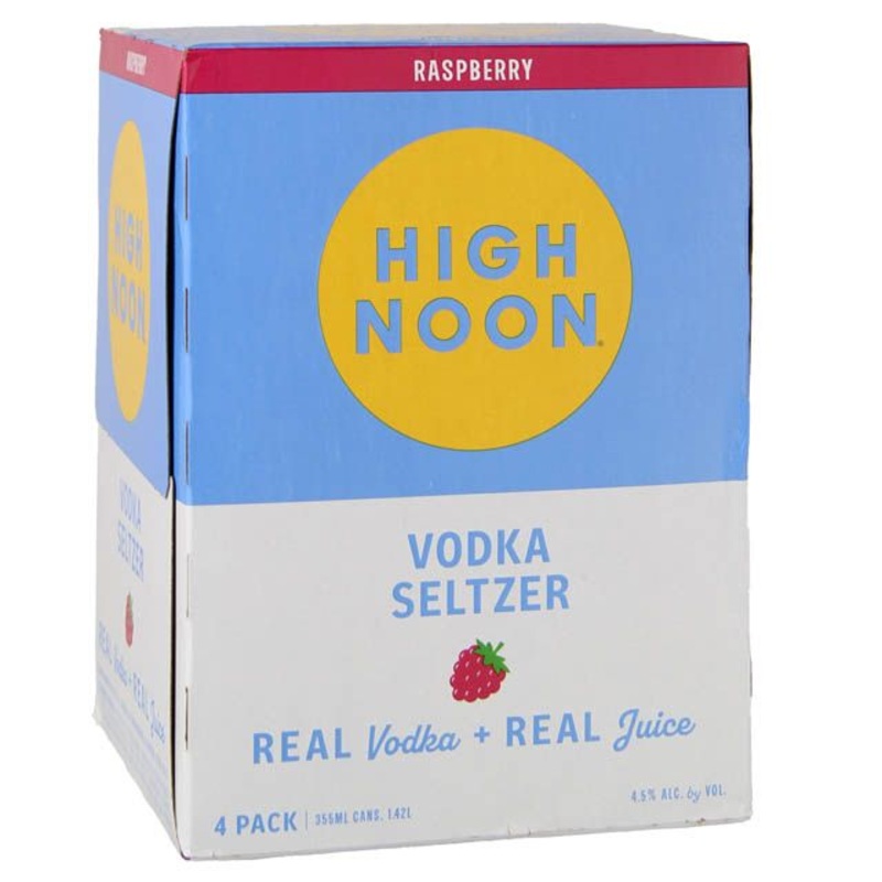 Noon Sun Sips Vodka Hard Seltzer Raspberry  4pk cans